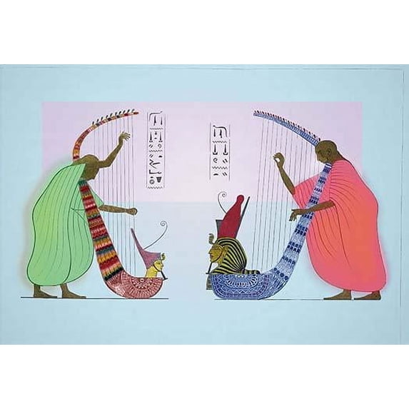Harpers Painted in the Tomb of Ramses III- Fine Art Canvas Print (20" x 30")