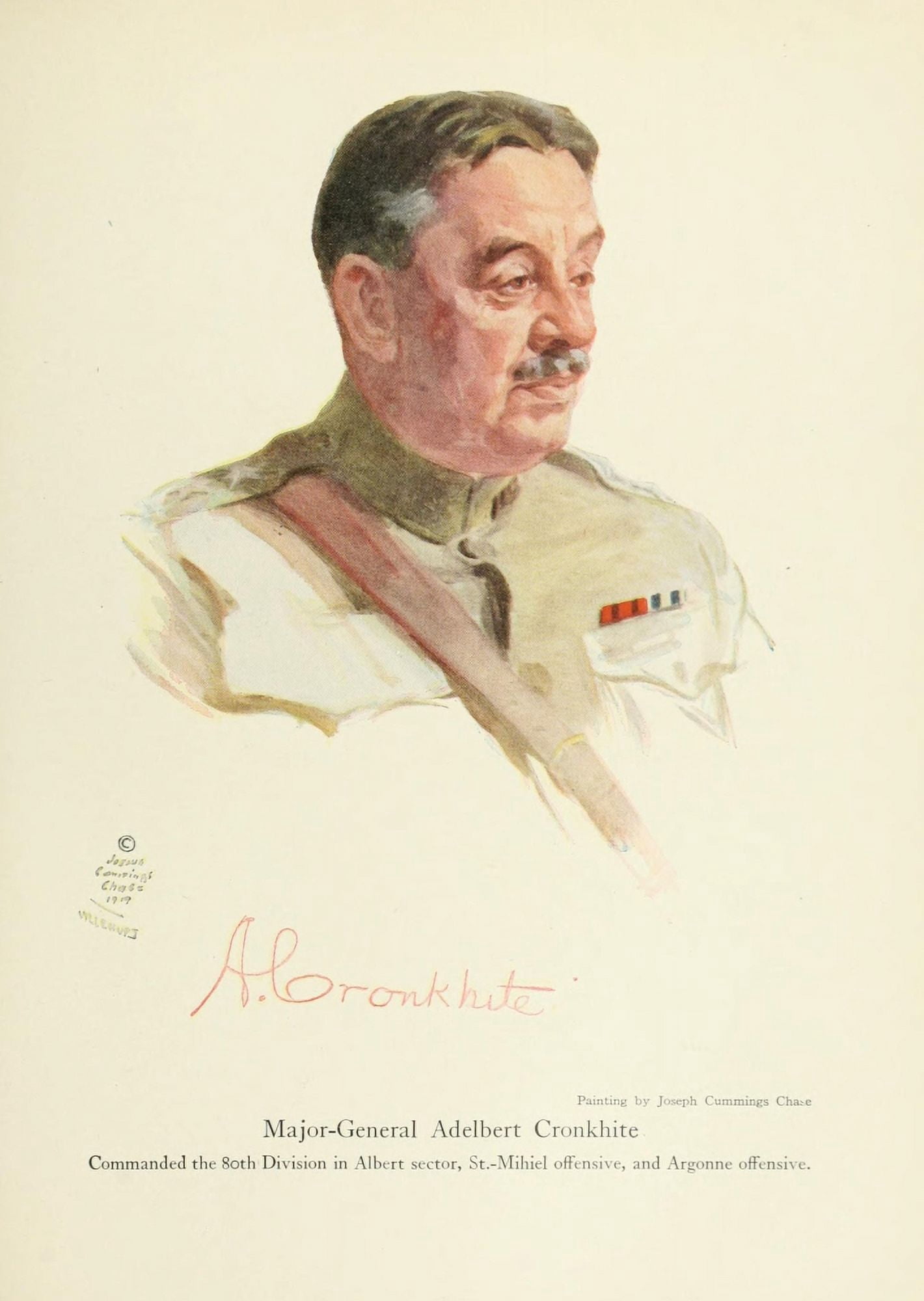 Harpers Pictorial World War 1920 Adelbert Cronkhite Canvas Art - J Cummings Chase (18 x 24)