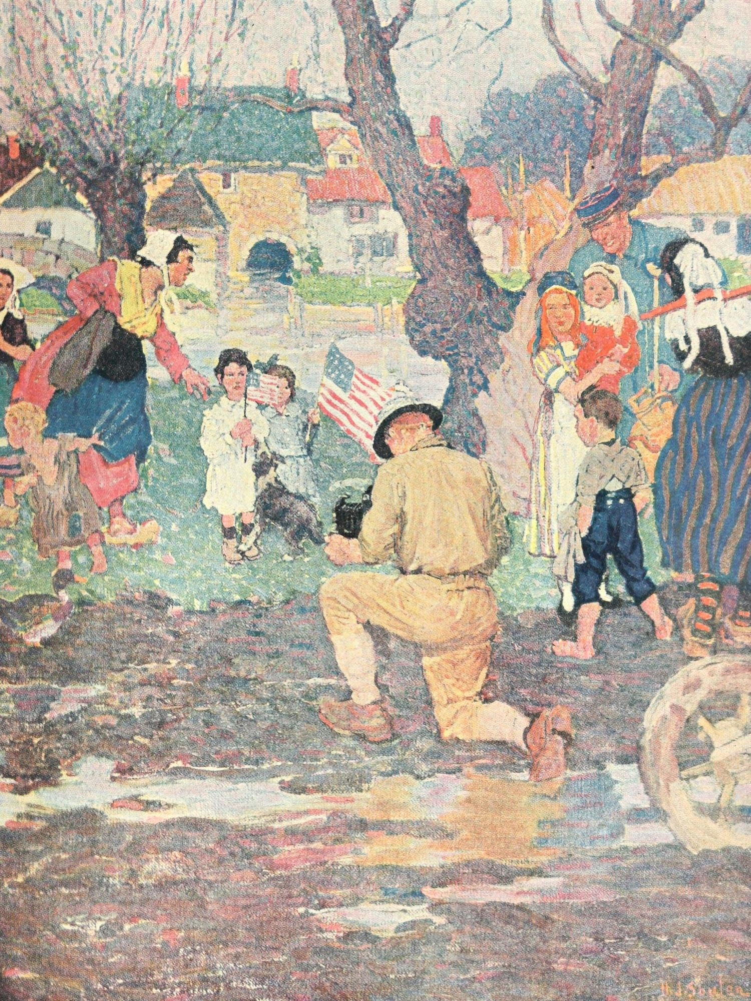 Harpers Pictorial World War 1920 Best of Friends Canvas Art - Henry J Soulen (24 x 36)