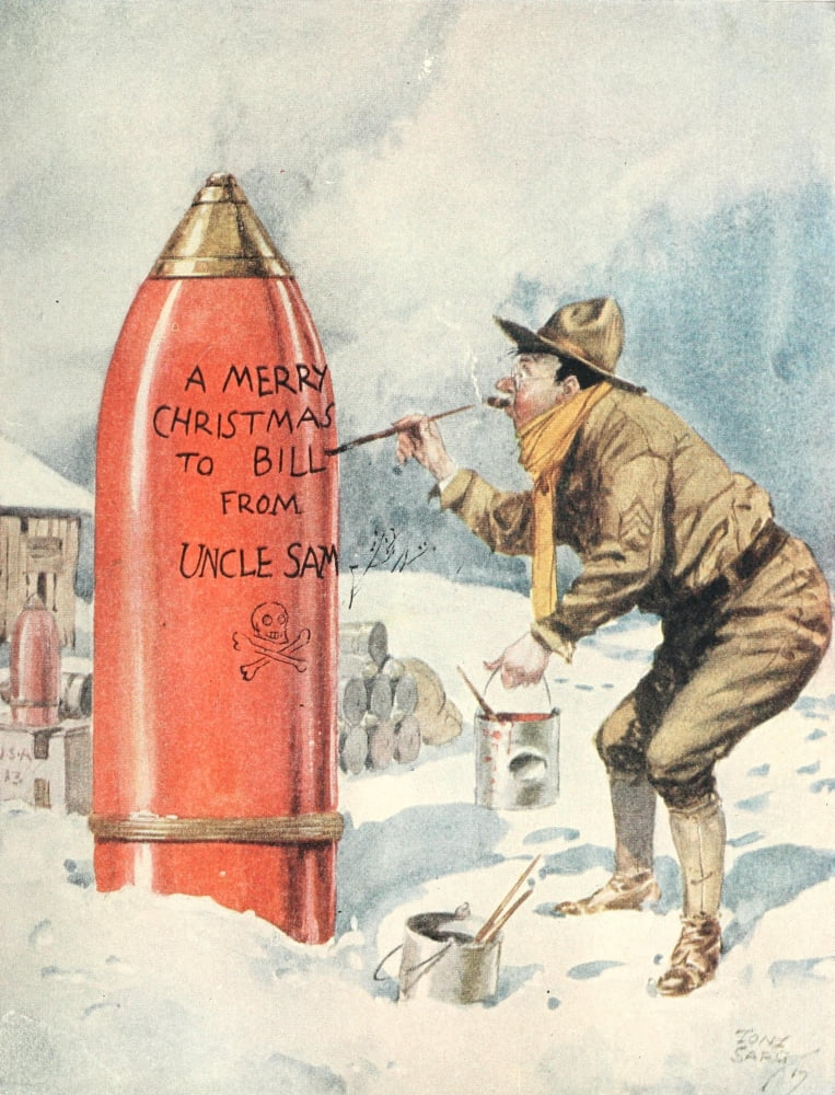 Harpers Pictorial World War 1920 Christmas card for the Kaiser Canvas Art - Tony Sarg (18 x 24)
