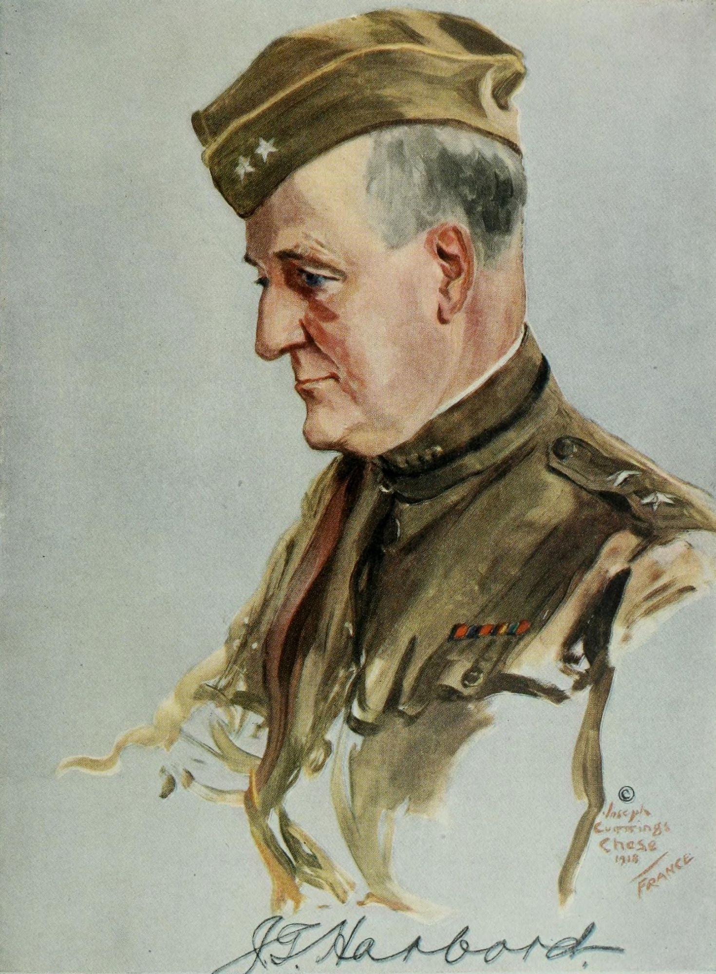 Harpers Pictorial World War 1920 Major General Harbord Canvas Art - J Cummings Chase (24 x 36)