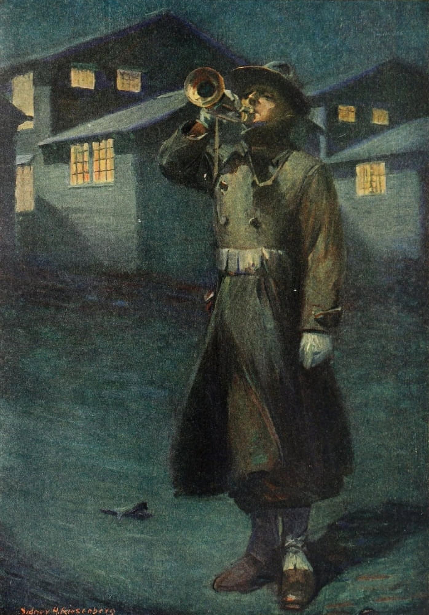 Harpers Pictorial World War 1920 Taps the end of the day Canvas Art - Sidney Riesenberg (24 x 36)