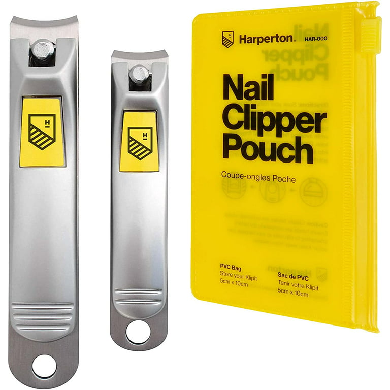 Harperton Nail Clippers Set - 2 Pack Stainless Steel Professional Fingernail  & Toenail Clippers for Thick Nails (Straight & Curved) 2 Piece Assortment