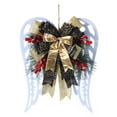 thumbnail image 1 of Harpi 16 Inch Christmas Wreaths for Front Door, Winter Decor Christmas and Year's Decorative Bow Angel Wreath Door Hanging Hanging Decorations Wreath Scene Decoration Props, 1 of 5