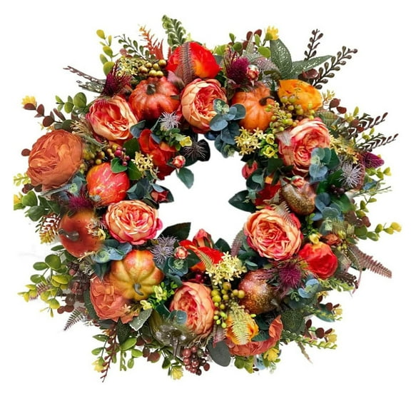 Harpi 16 Inch Spring Wreaths for Front Door Clearance, Greenery Summer Wreath, Colorful Decorative Garland, Home Decoration, and Ornaments, Suitable for Decoration In Multiple Scenarios