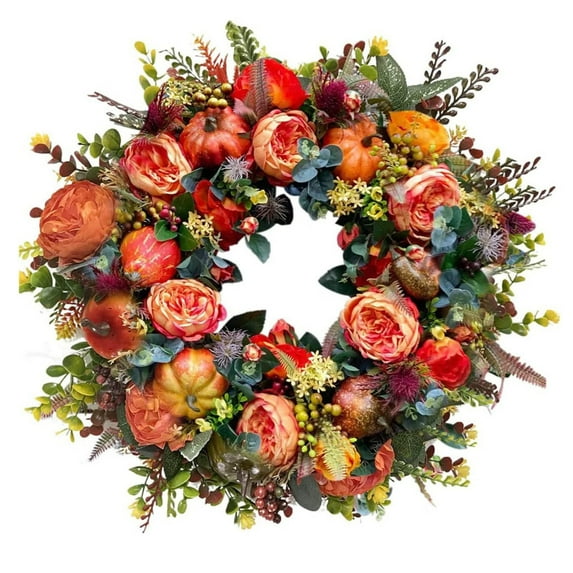 Harpi 18 Inch Spring Wreaths for Front Door Clearance, Greenery Summer Wreath, Colorful Decorative Garland, Home Decoration, and Ornaments, Suitable for Decoration In Multiple Scenarios