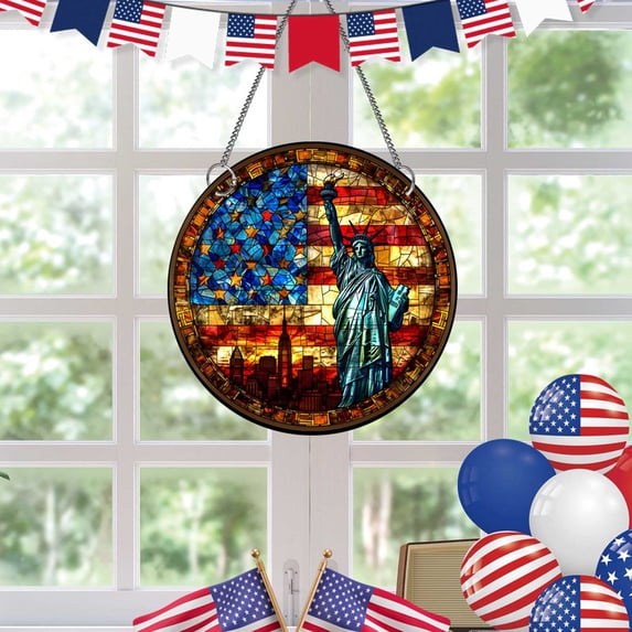 Harpi 4th of July Decorations, Acrylic Pattern Decoration Celebration Holiday Pendant Fourth of July Memorial Day Party Supplies Decor