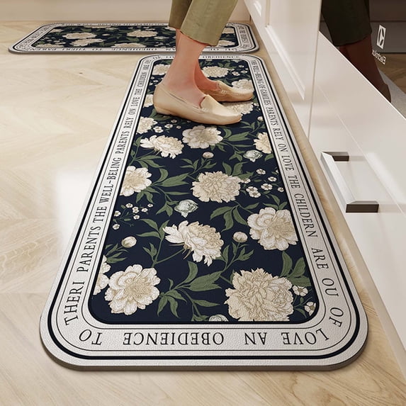 Harpi Area Rugs Clearance, Kitchen Dedicated Floor Mat Can Be Wiped, Washed,, Oil, and Slip. Long Strip Of Leather Floor Mat Can Be Cut, Mothers Day Gifts for Mom
