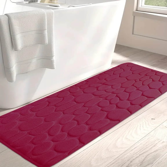 Harpi Bath Mats for Bathroom, Cobblestone Embossed Bathroom Mat, Water Absorbent and Washable Bath Rugs, Memory Foam Bath Mat Non Slip Soft Thick Shower Floor Bathmat