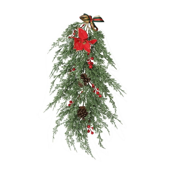 Harpi Christmas Wreaths for Front Door, Winter Decor Artificial Garland Christmas Door Decoration Christmas Home Wall Hanging