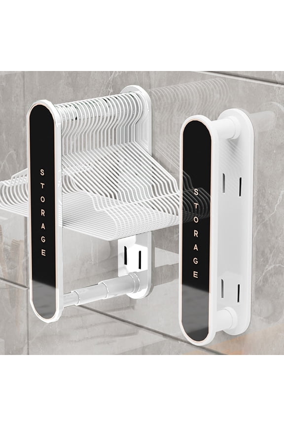 Clothing Racks for Hanging Clothes, Clothes Hanger Storage Retractable No Need To Drill Holes To Save Space Balcony Organizer Rack Wall-mounted Clothes Hanger Storage Rack