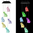 thumbnail image 1 of Harpi Cute Cat Solar Wind Chimes, Color Changing Solar Wind Chimes for Outside, Waterproof LED Mobile Lights for Home Party Yard Garden Christmas Decoration, Mothers Day Gifts, 1 of 7