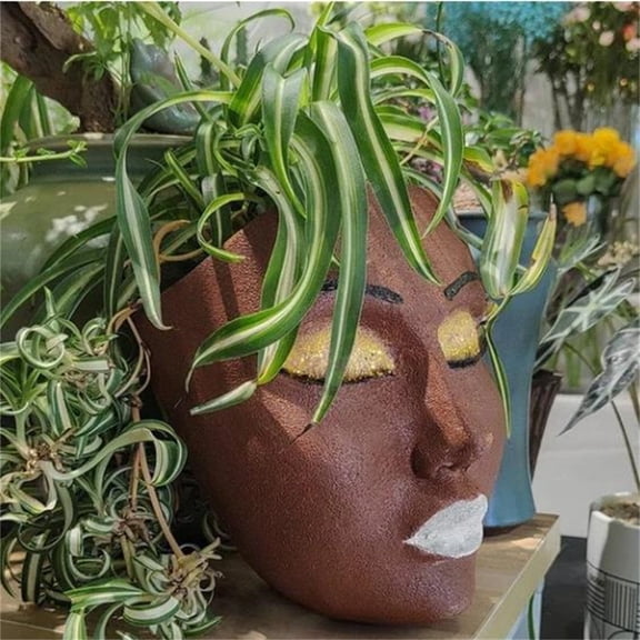 Harpi Flower Pots Outdoor Clearance, Resin Human Face Wall Mounted Outdoor Garden Wall Decoration Planter Gardening Pots, Planters & Accessories