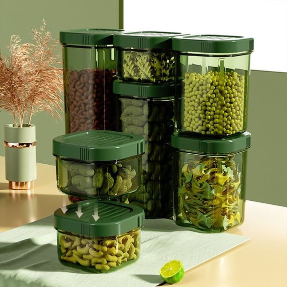 Harpi Food Storage Containers with Lids, Kitchen Transparent MoistureProof and Fresh-Keeping Sealed Storage Tank Kitchen Organizer and Storage