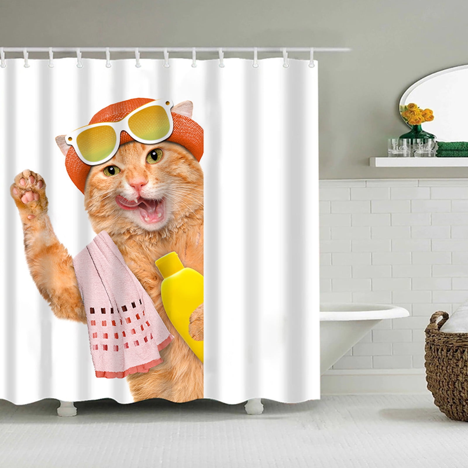 Harpi Funny Dog Shower Curtain,Waterproof Fabric Shower Curtain Liner