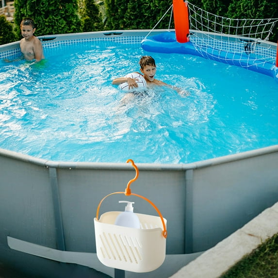 Harpi Hooks for Hanging, Storage and Organization, Pool Side Storage Basket Set, Pool Cup, Above Ground Pool Accessories, Pool Toy Basket, Pool Storage Bins for Most Frame Pools