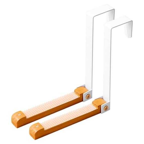 Harpi Hooks for Hanging, Storage and Organization, Solid Wood Door Behind The Hook Overnight Clothing Bag Cap No Storage Rack Wall-mounted Door-back Type Free Punching Hanger 2pcs