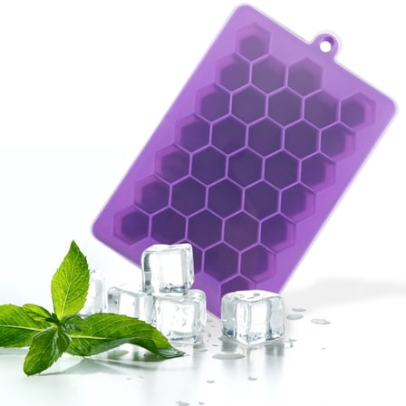 Harpi Ice Cube Trays for Freezer, Clearance Under $5, Ice Cube-Tray Mould with Lid Honeycomb Shape 33 Grids Food Safe Grade Silicone for Ice Drink, Juice, Whiskey, Cocktail