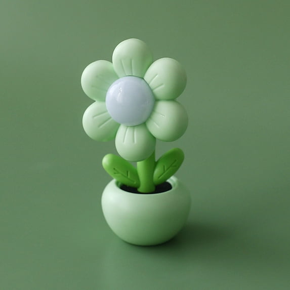 Harpi LED Night Light, Room Lights for Bedroom, Flowerpot Cute Flowers Warm Light Small Night Light Girl's Bedside Ornament Button Battery Mini Light Christmas Gifts