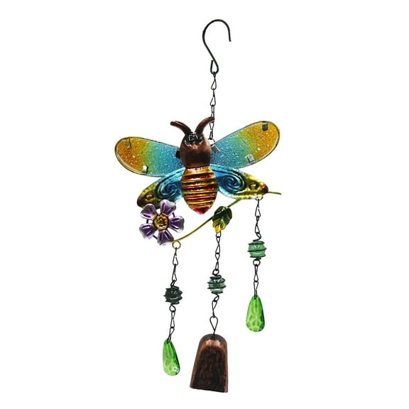 Harpi Metal Bee Wind Chimes for Outside, Insect Wind Chimes Decor Bell Iron Art Small Hanging Rustic Home Ornament Vintage Wind Bell Doorbell Garden Indoor Outdoor Decor