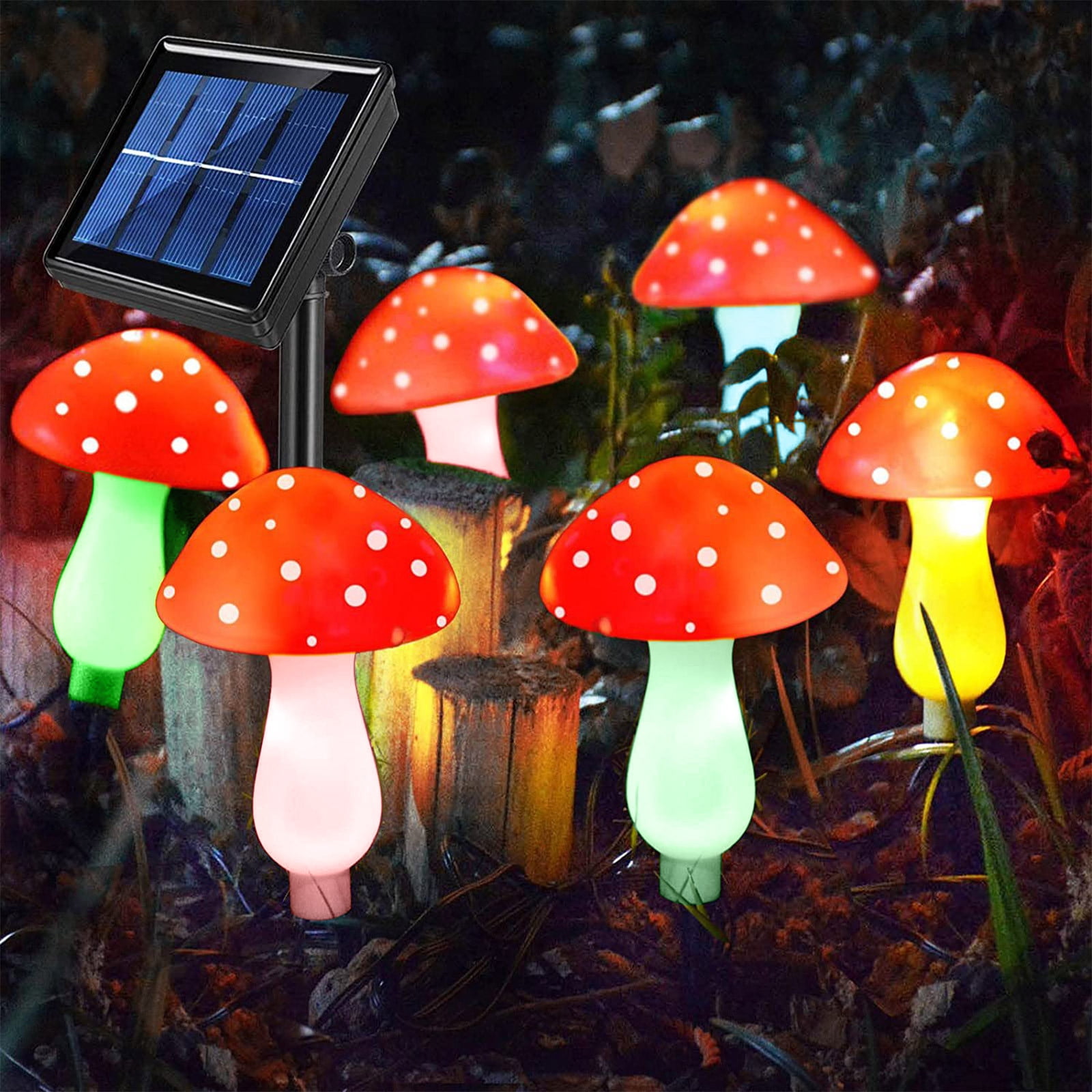 Harpi Outdoor Lights Solar Powered Upgraded Solar Garden Lights Mushrooms 8 Modes Water-proof Solar Powered Landscapes Cute String Light for Yard Patio Outside Decor Luces Solares Para Exteriores