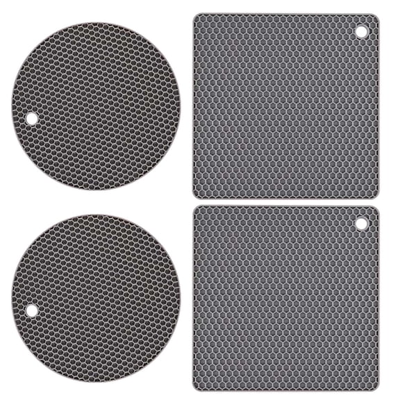 Harpi Placemats, Heat Resistant Non-Slip Place Mats for Dining Table, Mat Set Silicone Heat Insulation Table Mat Kitchen Pot Scalding Mat Kitchen Mat Casserole Mat Oven Heat Insulation Mat
