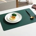 thumbnail image 1 of Harpi Placemats, Heat Resistant Non-Slip Place Mats for Dining Table, Rectangular Leather Placemat Solid Colour Faux Leather Placemats, Coffee Mats, Kitchen Table Mats, Easy To Clean, 1 of 7