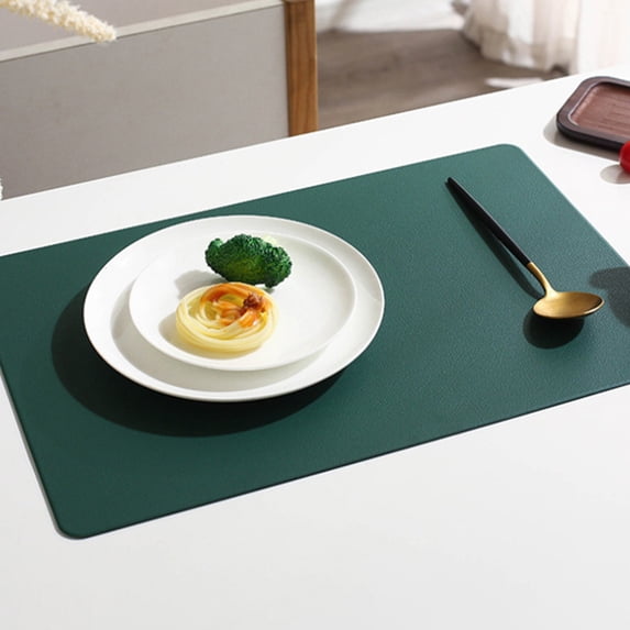 Harpi Placemats, Heat Resistant Non-Slip Place Mats for Dining Table, Rectangular Leather Placemat Solid Colour Faux Leather Placemats, Coffee Mats, Kitchen Table Mats, Easy To Clean