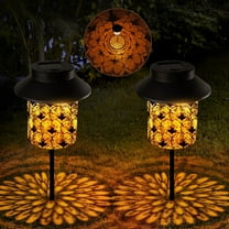 Harpi Solar Lanterns Outdoor Waterproof Lights Garden Hanging Lights for Patio Tree Table Decor Solar Hollow-Out Lights With Handle Gifts for Women Men Clearance