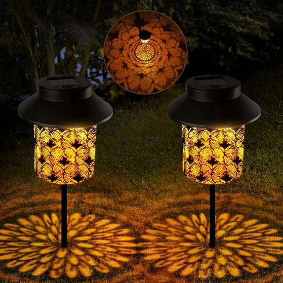 Harpi Solar Lanterns Outdoor Waterproof Lights Garden Hanging Lights for Patio Tree Table Decor Solar Hollow-Out Lights With Handle Gifts for Women Men Clearance