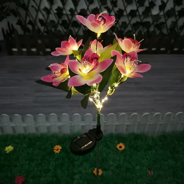 Harpi Solar Lights Outdoor Clearance, Solar Garden Lights Decor, Solar Flower Lights Outdoor, Waterproof Decorative Lights with Realistic Orchid, LED Landscapes Stake Lights Auto On/Off Bright