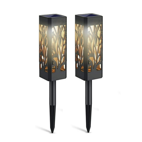 Harpi Solar Lights Outdoor Clearance Sals 2PCS Hollowed Out Solar Meadow Lights, Leaf Hollowed Out Solar Meadow Lights, Ground Inserted Lights, Add Gloss To The Courtyard,Warm and White Light
