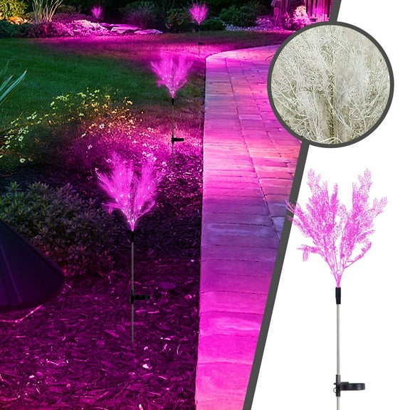 Harpi Solar Lights Outdoor Clearance, Solar Garden Lights Decor, 2 Pack Solar Garden Lights with Rime Grass Stems, Waterproof Auto ON/Off Solar Flowers Lights for Outside Garden Yard Patio