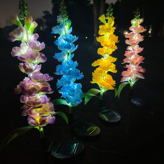 Harpi Solar Lights Outdoor Clearance, Solar Garden Lights Decor, Solar Decorative Violet Flowers Lights Waterproof LED Solar Powered Landscape Lights Outside Decor for Patio Yard Garden