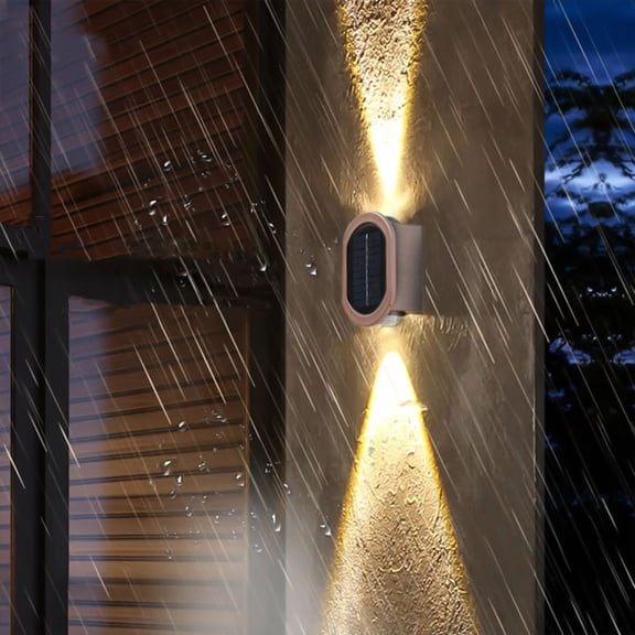 Harpi Solar Lights Outdoor, Waterproof Motion Sensor Solar Flood Lights, Solar Wall Light UP And Down Illuminate Outdoor Sunlight Lamp IP65 Modern Decor for Home Garden Porch