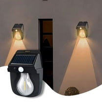 Harpi Solar Lights Outdoor, Waterproof Motion Sensor Solar Flood Lights, Solar Warm Light Induction Wall Light-Solar Fence Lights,LED Solar Wall Lights,Outdoor Wall Lamps for Backyard Garden Garage