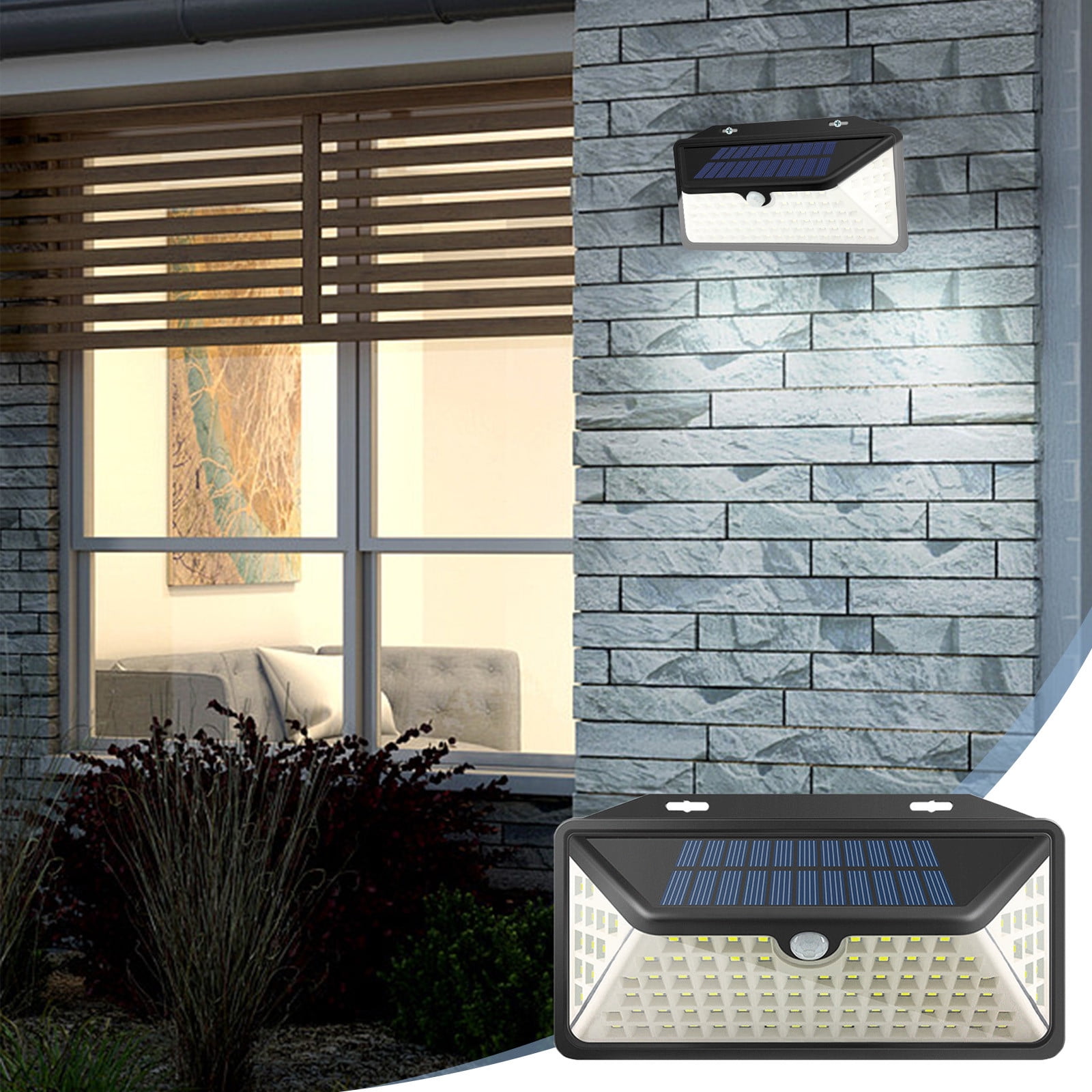 Harpi Solar Outdoor Lights, Motion Sensor Solar Powered Lights 3 Modes With 102 LED Lamp Beads, Wall Security Lights for Fence Yard Garden Patio Front Door Luces Solares Para Patio