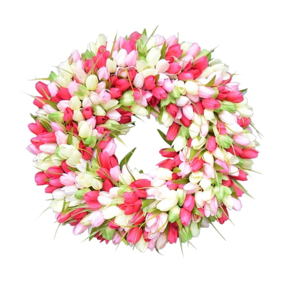Harpi Spring Wreaths for Front Door Clearance, Greenery Summer Wreath, Festival Wreath A Variety Of Flower Styles Wreath Party Door Decoration Spring and Summer Simulation Wreath Door Decoration