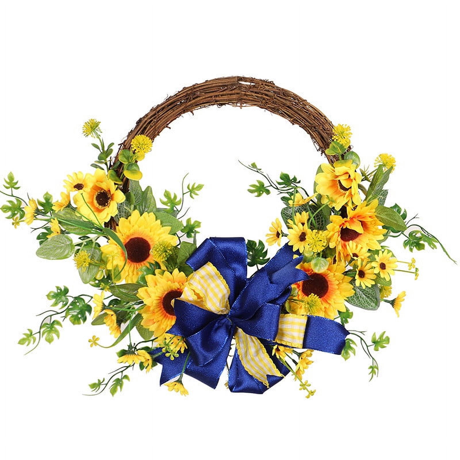 26" Spring Wreath For Front Door - Artificial Paper Flower Wreath With Grapevine Base (Red & Pink)