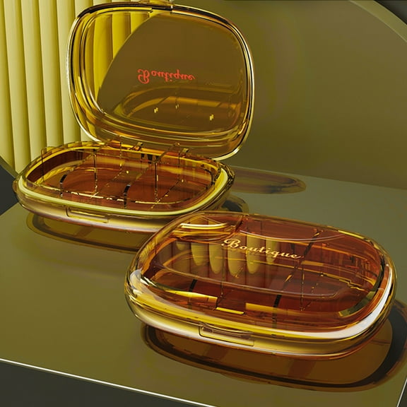 Harpi Travel Pill Organizer, Monthly Pill Container, Small 6 Grids Compartments Pocket Pharmacy HandytabletHolder Box Portable Medicament Container Case Weekly 7 Day Medication Organizer