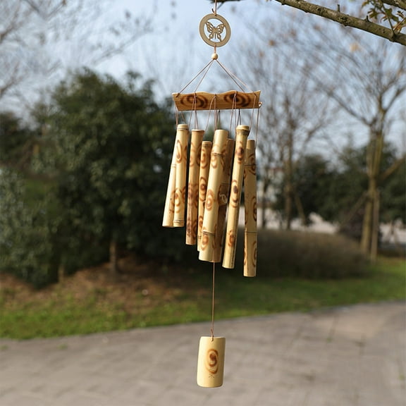 Harpi Wind Chimes for Outside Clearance, Bamboo Wind Chimes, 28" Wooden Wind Chimes Large Bamboo Bell Tubes, Sympathy Wind Chimes with Natural Sounds Home Balcony Garden Indoor Outdoor Decoration