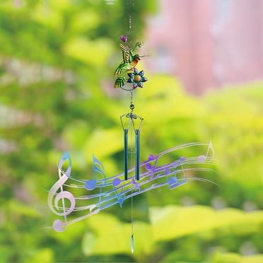 Harpi Wind Chimes for Outside Clearance, Hummingbird Wind Chime Beautiful Wind Chimes Stained Glass Wind Chime Window Wind Chime Metal Bell Wind Feng Shui Wind Chimes Housewarming Gifts