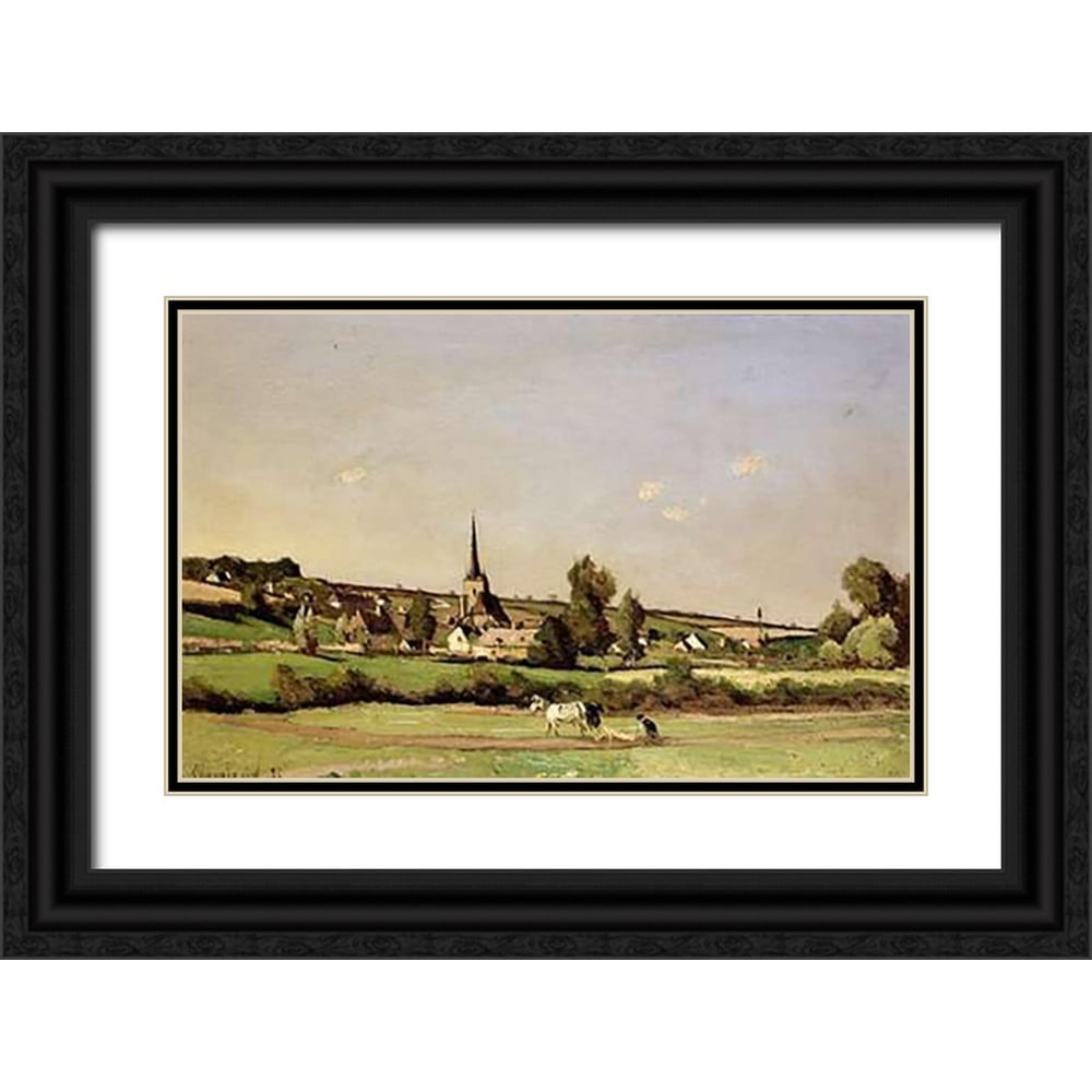 Harpignies, Henri Joseph 18x13 Black Ornate Wood Framed with Double ...