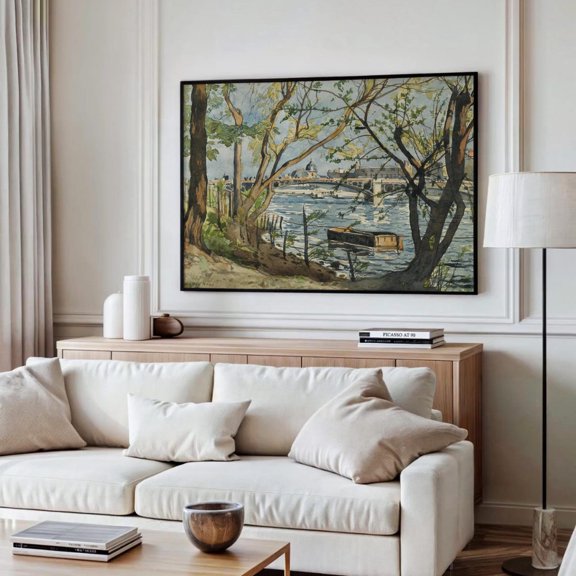 Harpignies Seine River French Landscape Print