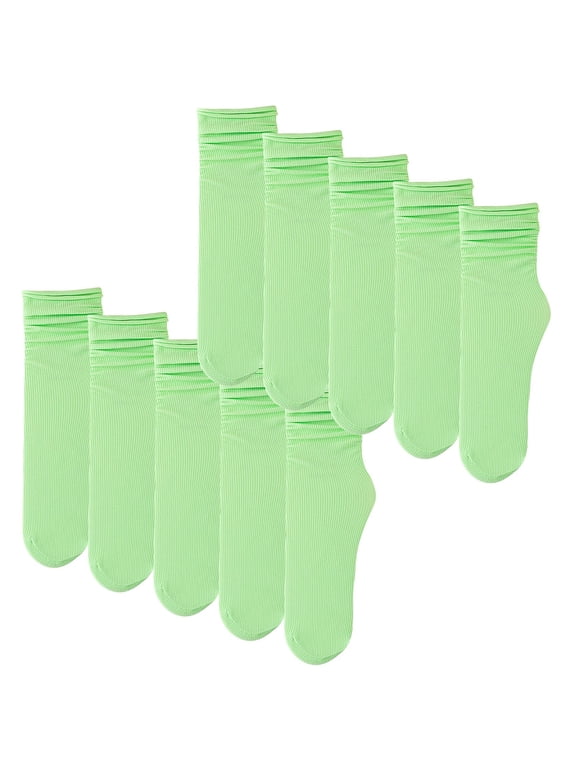 10 Pack Women Socks Multi Color Low Cut Ice Silk No Show Anti Slip Breathable Thin Invisible Liner Socks for Summer Outwears