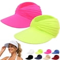thumbnail image 1 of Harpily 2PC Unisex Visor Hat UPF 50+ Foldable Empty Top Wide Brim Open Top Ponytail Sun Blocking Hat for Outdoor Activities, 1 of 4