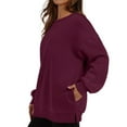 thumbnail image 1 of Harpily 50% Off Clear! Sweatshirts for WomenWomens Oversized Sweatshirts Crewneck Long Sleeve Tops Pullover Fall Fashion Clothes With Pocket Wine Red XXL, 1 of 7