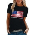 thumbnail image 1 of Harpily 50% Off Clear! Womens Tops Women's Independence Day Printed Short Sleeve T Shirt, 1 of 4