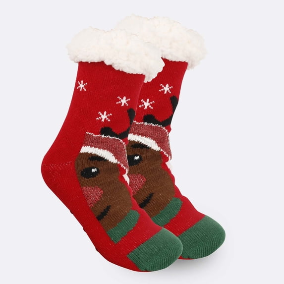 Harpily Ankle Socks for Women Winter Fuzzy Warm Slipper Stocking with Fuzzy Turn‑over Cuff Socks for Christmas Festival Party or Daily Use