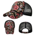 thumbnail image 1 of Harpily Baseball Cap Unisex Adjustable Unisex Floral Embroidery Lightweight Comfortable Breathable Mesh Retro Washed Cotton flower Embroidered All-Season Casual Outdoor Sun Cap, 1 of 4